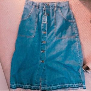 free people denim midi skirt